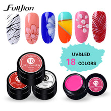 Load image into Gallery viewer, Fulljion Painting Gel Lacquer UV LED Soak Off Paint Color UV Gel Varnish Nail Gel Polish For Nail Art Tips DIY Design Manicure