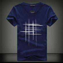 Load image into Gallery viewer, SWENEARO 2018 Simple creative design line cross Print cotton T Shirts Men's New Arrival Summer Style Short Sleeve Men t-shirt