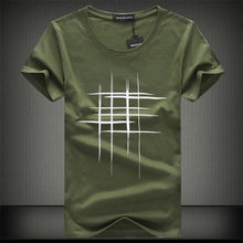 Load image into Gallery viewer, SWENEARO 2018 Simple creative design line cross Print cotton T Shirts Men's New Arrival Summer Style Short Sleeve Men t-shirt