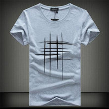Load image into Gallery viewer, SWENEARO 2018 Simple creative design line cross Print cotton T Shirts Men's New Arrival Summer Style Short Sleeve Men t-shirt