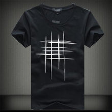 Load image into Gallery viewer, SWENEARO 2018 Simple creative design line cross Print cotton T Shirts Men's New Arrival Summer Style Short Sleeve Men t-shirt
